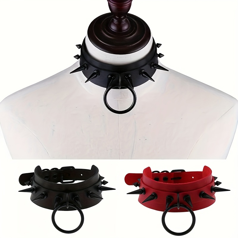 Leatherwork Rings - Gothic Punk Rock Black Long Pointed