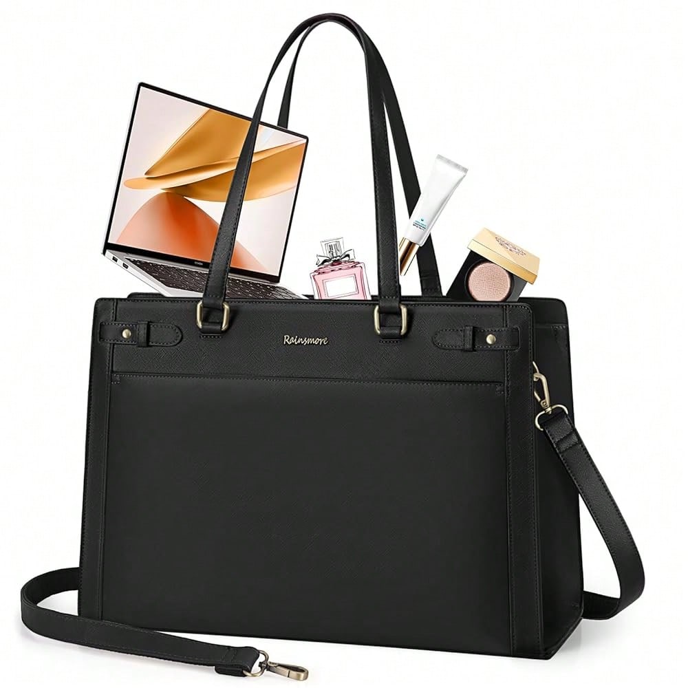 Leather Work Laptop Bag - Laptop Bag For Women 15.6 Inch