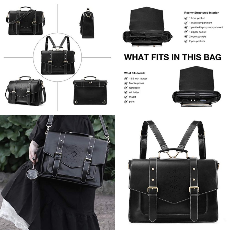 Leather Work Laptop Bag - Backpack for Women Briefcase Messenger Laptop