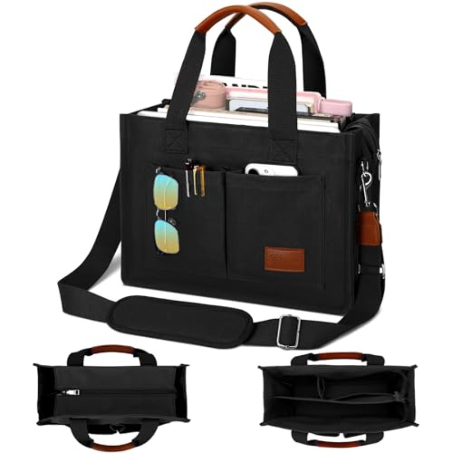Leather Work Bag Women - KKXIU Large Canvas Tote Bag for