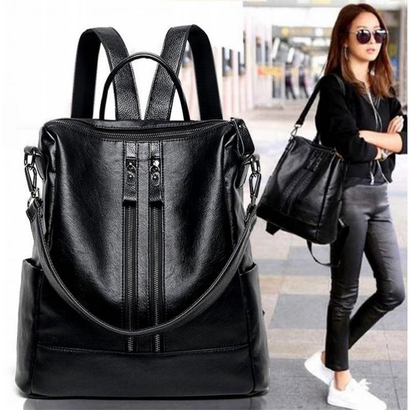 Leather Work Laptop Bag - 1-4PCS Large Capacity Multifunctional Work Backpack