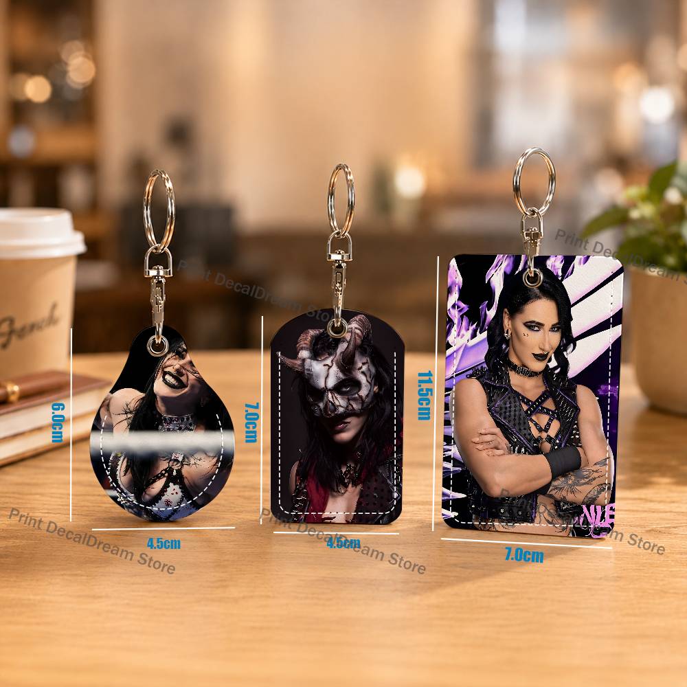 Leather Work Is - R-Rhea Ripley Wrestler Holder Keychain For