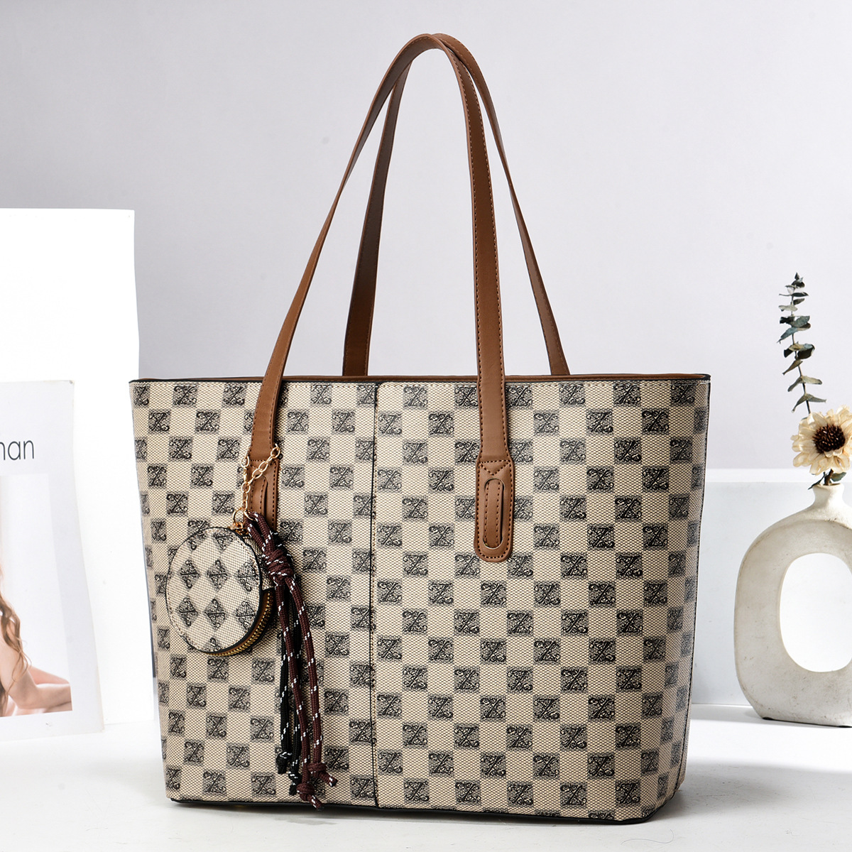 Tote Bags PU Leather Purses an - Leather Work Bag Women ulasan dan harga
