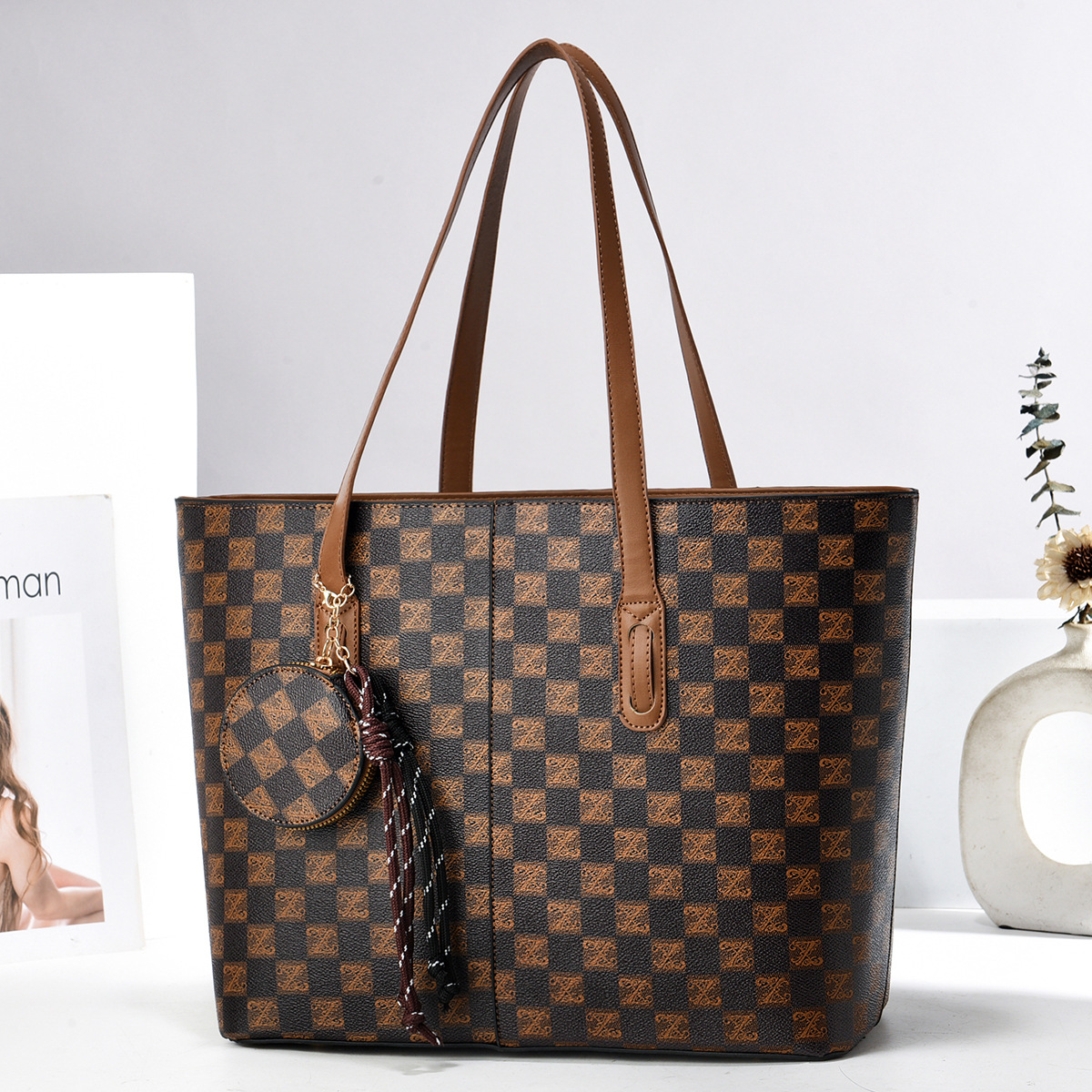 Tote Bags PU Leather Purses an - Leather Work Bag Women ulasan dan harga