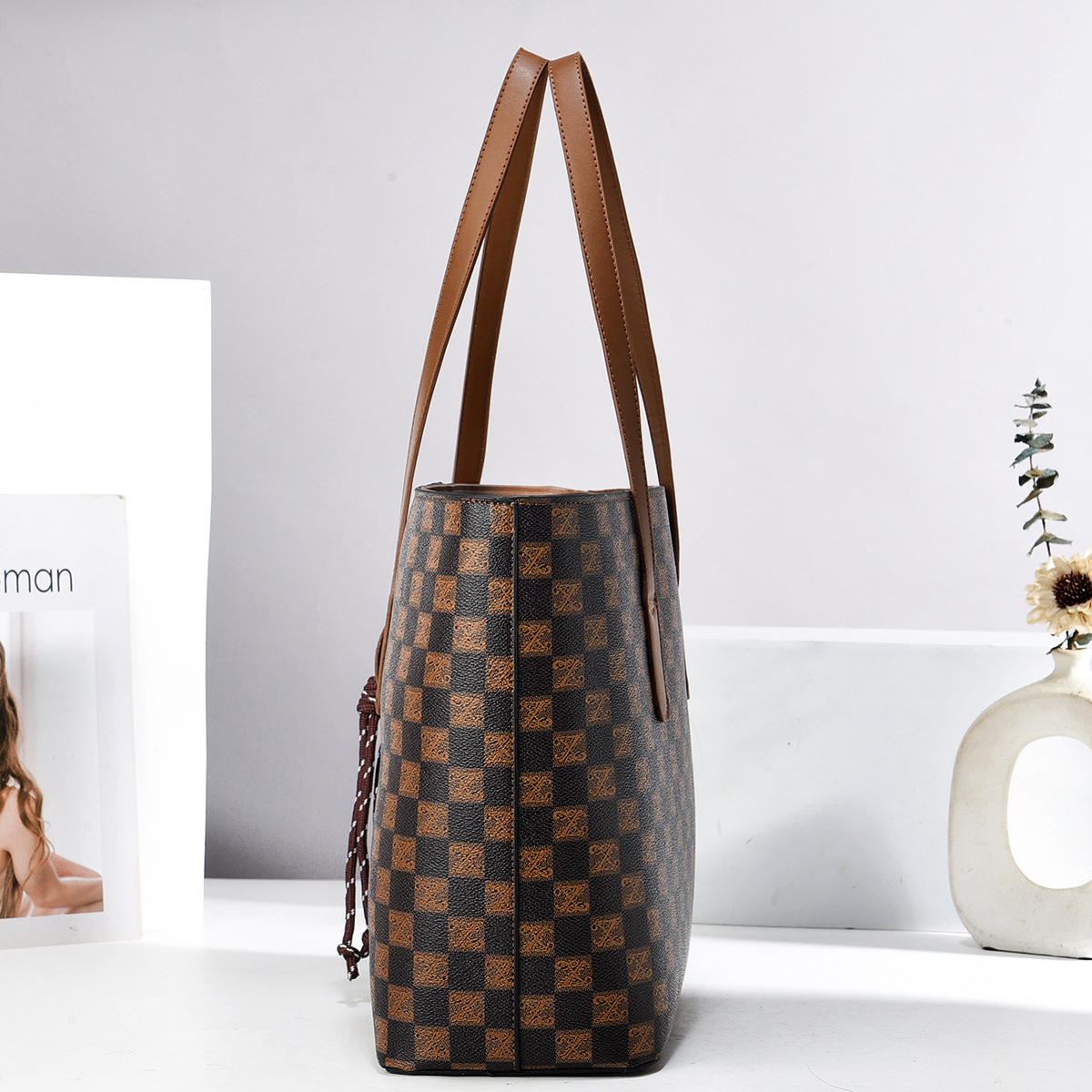 Tote Bags PU Leather Purses an - Leather Work Bag Women ulasan dan harga