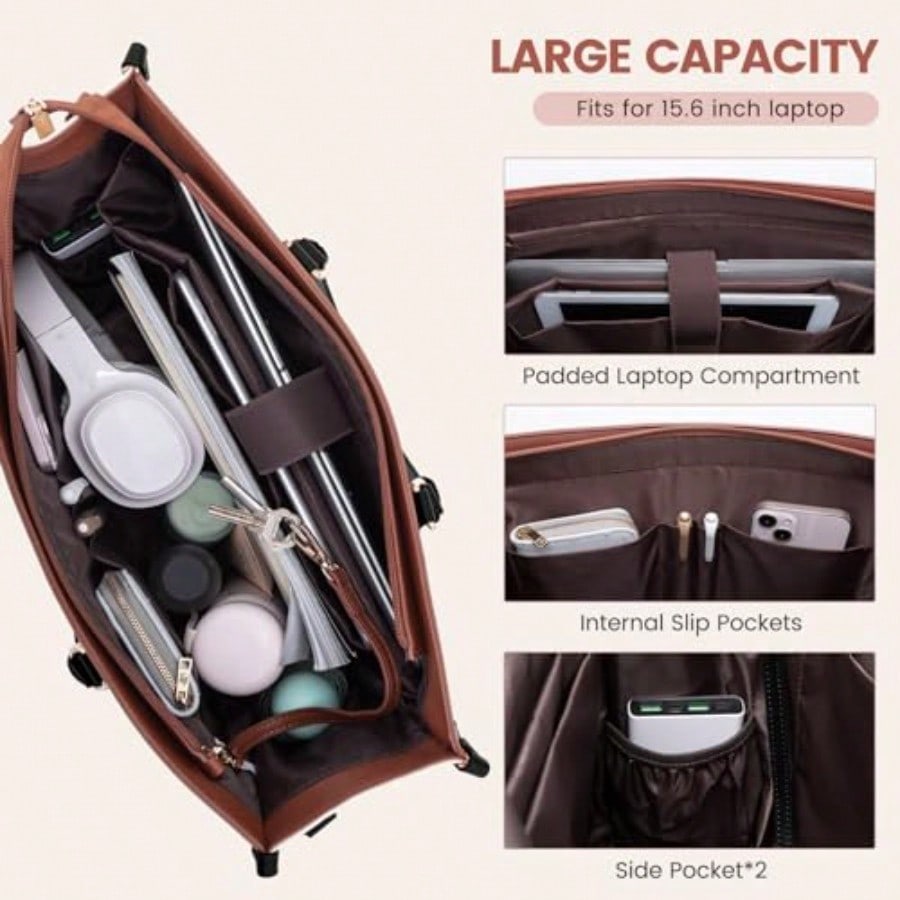 Laptop Bag For Women 15.6 Lnch - Leather Work Laptop Bag ulasan dan harga