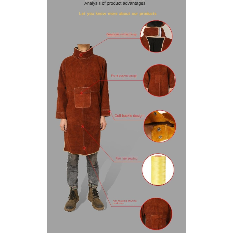Welder Protective Cover Cowhid - Leather Work Overalls ulasan dan harga