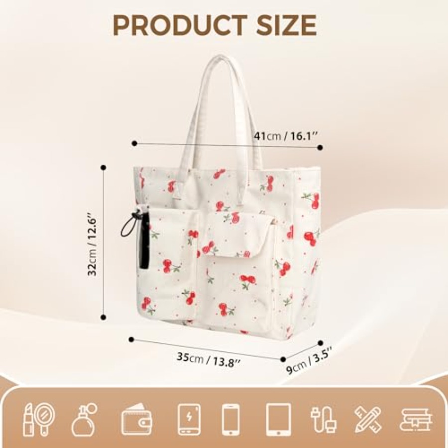 Veki Corduroy Tote Bag for Wom - Leather Work Bag Women ulasan dan harga