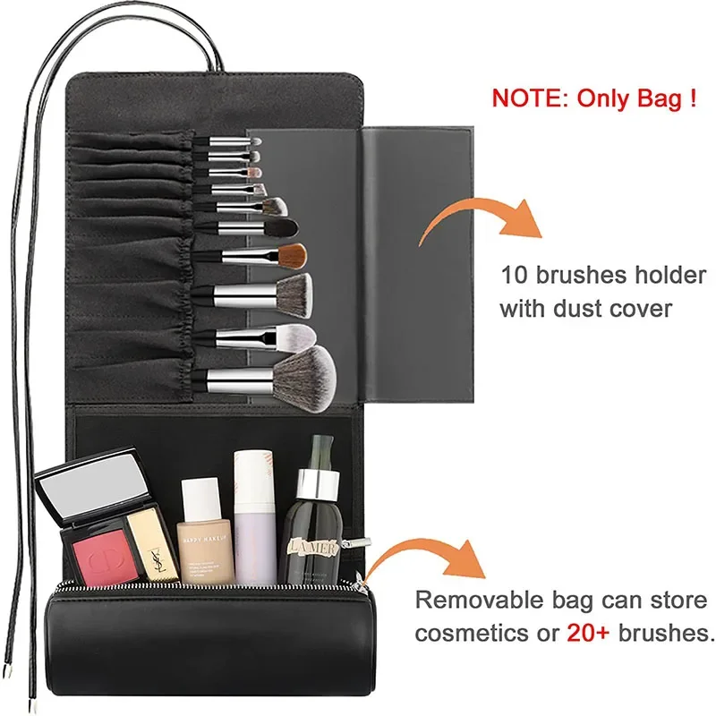 Women's Makeup Brush Bag Rolli - Leatherwork Rings ulasan dan harga