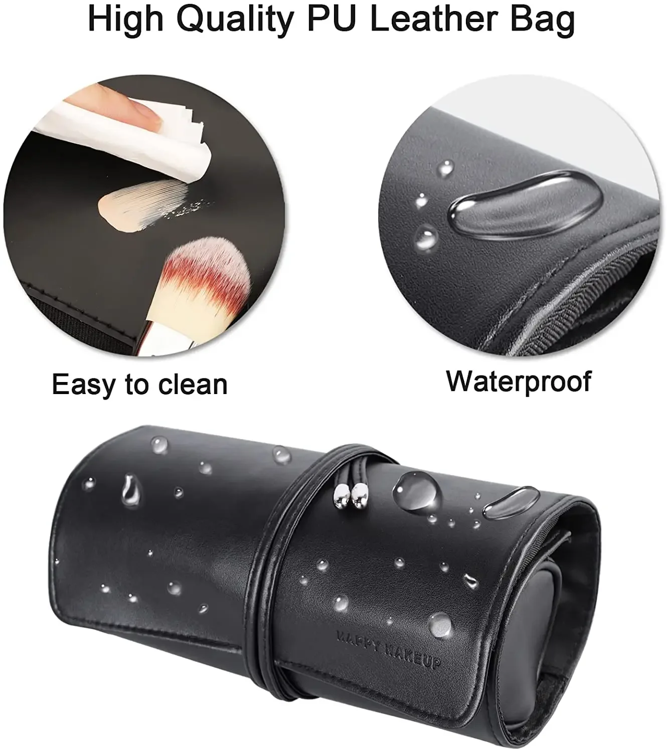 Women's Makeup Brush Bag Rolli - Leatherwork Rings ulasan dan harga