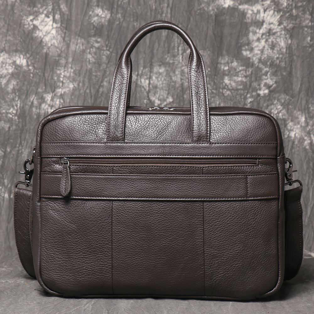 Men's Genuine Leather Briefcas - Leather Work Laptop Bag ulasan dan harga