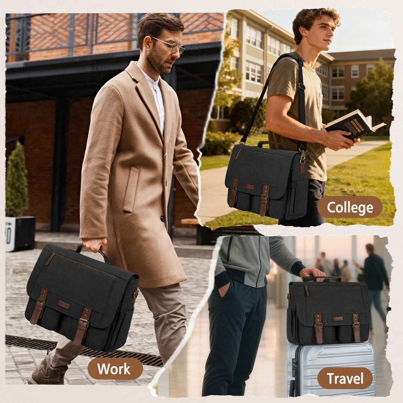 Vintage Men's Messenger Bag, 1 - Leather Work Laptop Bag ulasan dan harga