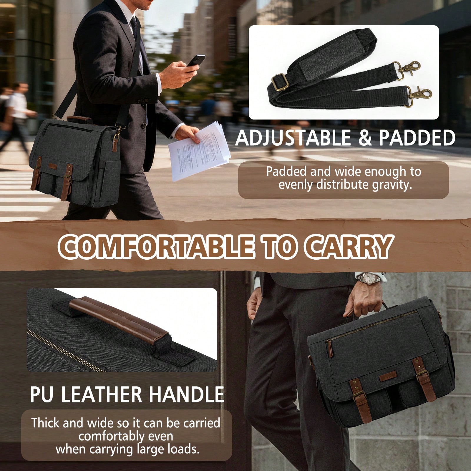 Vintage Men's Messenger Bag, 1 - Leather Work Laptop Bag ulasan dan harga