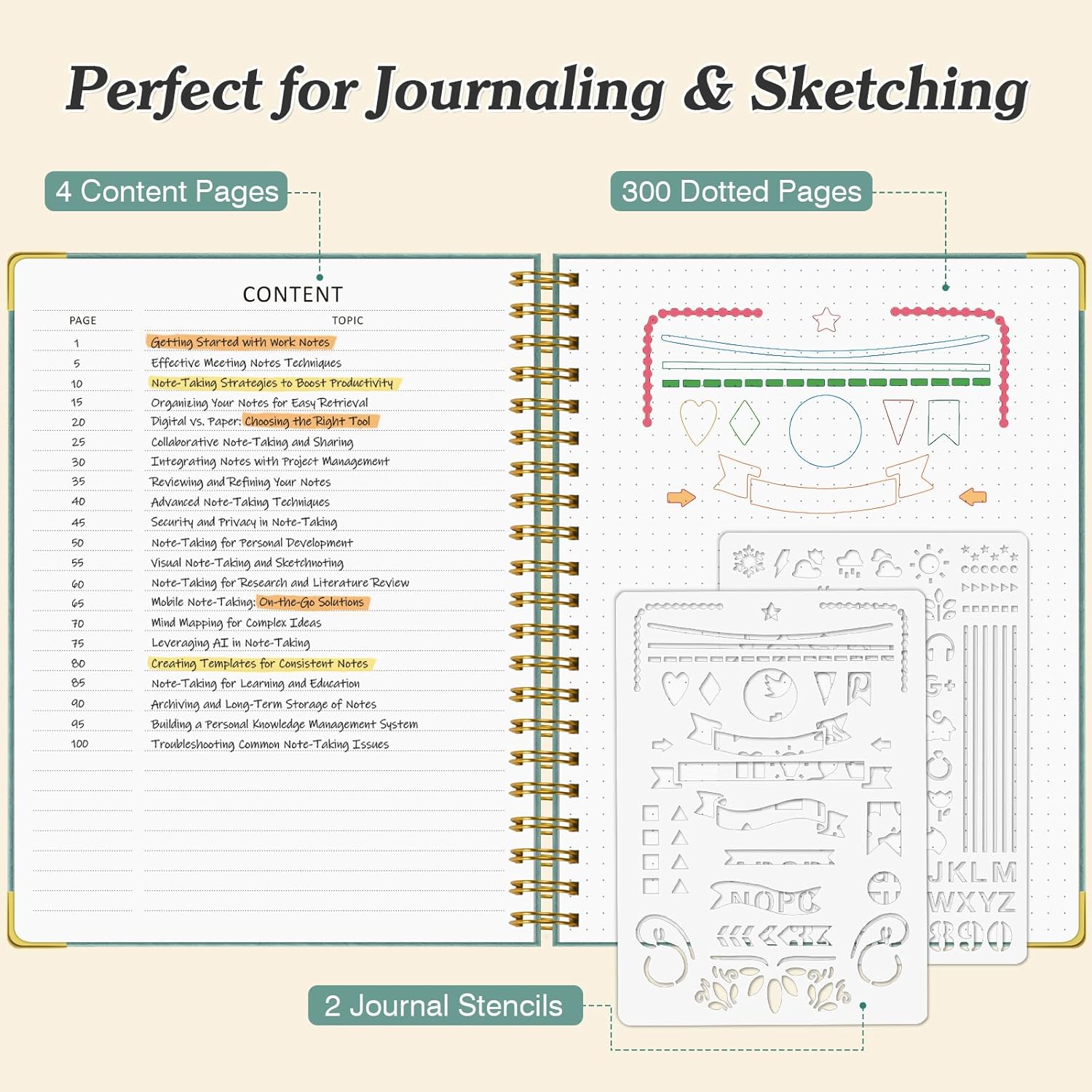 A5 Dotted Journal Spiral Noteb - Leather Work Diary ulasan dan harga