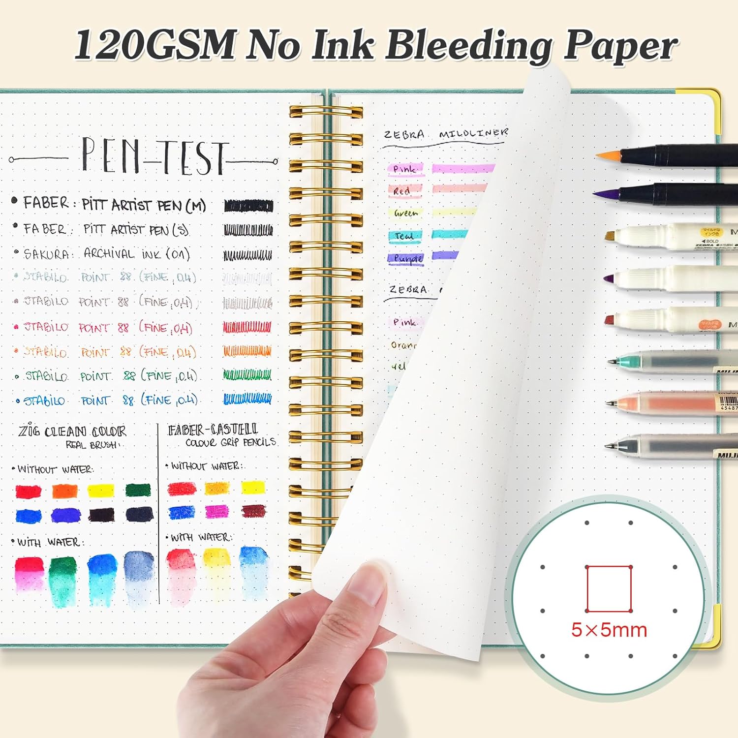 A5 Dotted Journal Spiral Noteb - Leather Work Diary ulasan dan harga