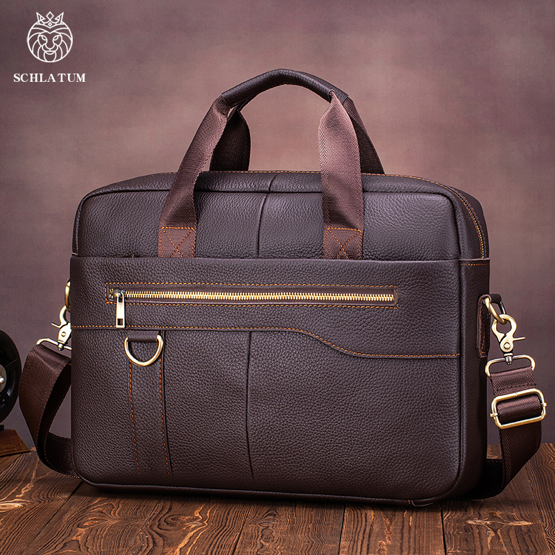 Men's Vintage Genuine Leather  - Leather Work Laptop Bag ulasan dan harga