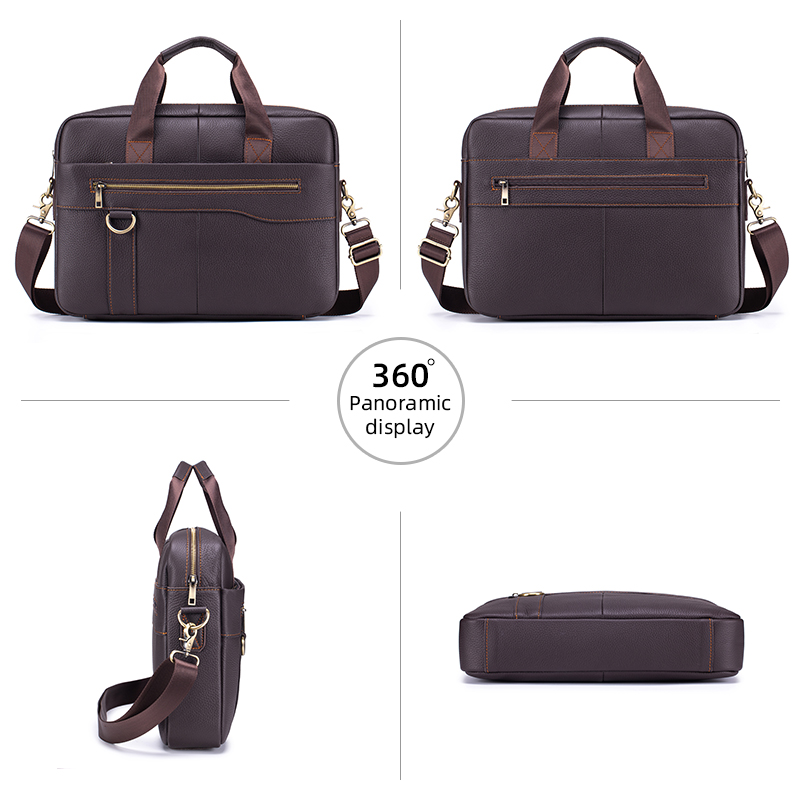 Men's Vintage Genuine Leather  - Leather Work Laptop Bag ulasan dan harga
