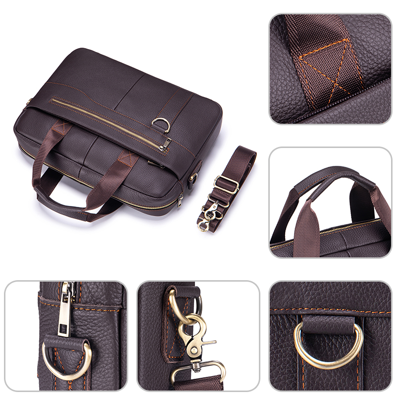 Men's Vintage Genuine Leather  - Leather Work Laptop Bag ulasan dan harga