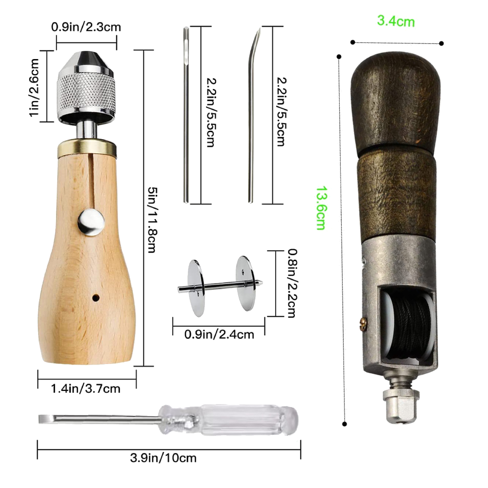 Leather Sewing Awl Thread Kit  - Waxed Thread Linen ulasan dan harga