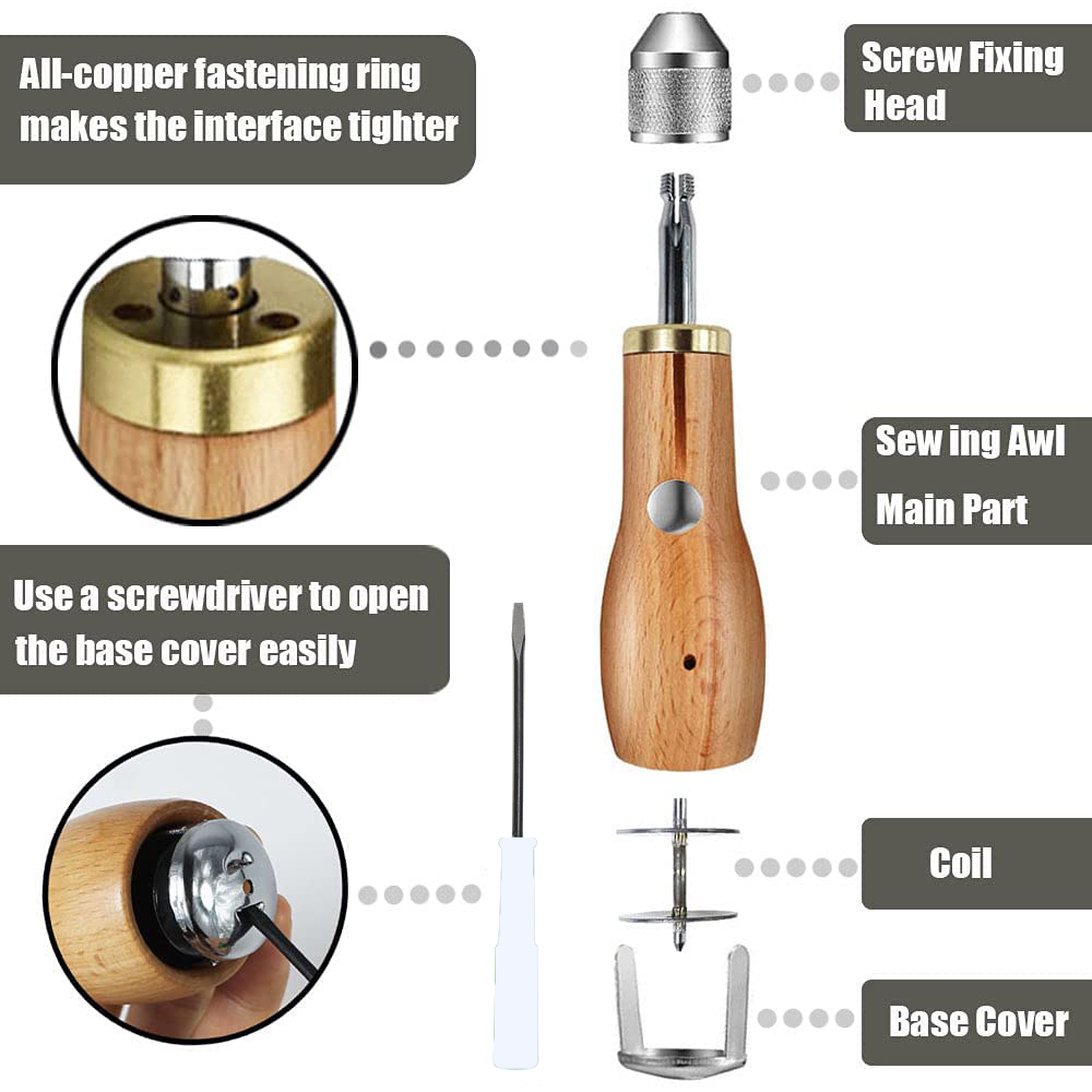 Leather Sewing Awl Thread Kit  - Waxed Thread Linen ulasan dan harga