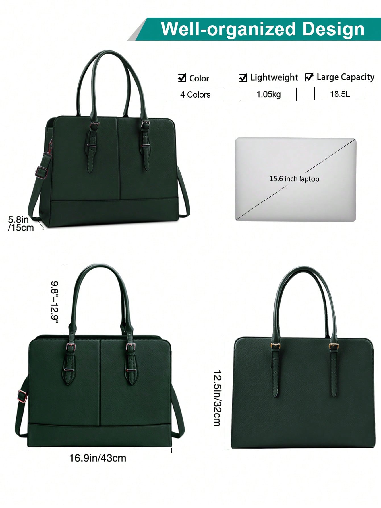 15.6 Inch Leather Laptop Tote  - Leather Work Laptop Bag ulasan dan harga