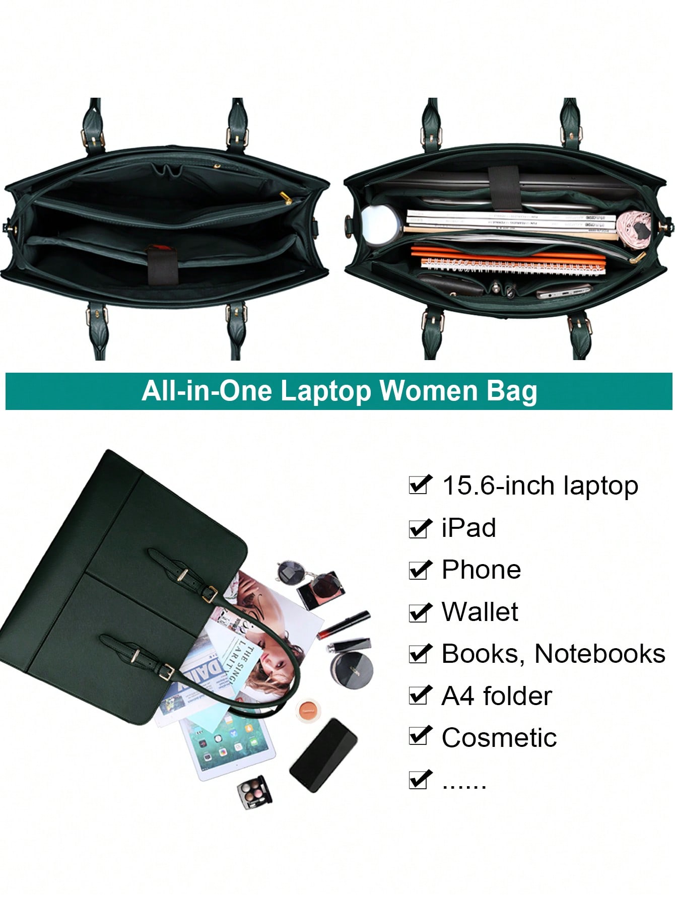 15.6 Inch Leather Laptop Tote  - Leather Work Laptop Bag ulasan dan harga