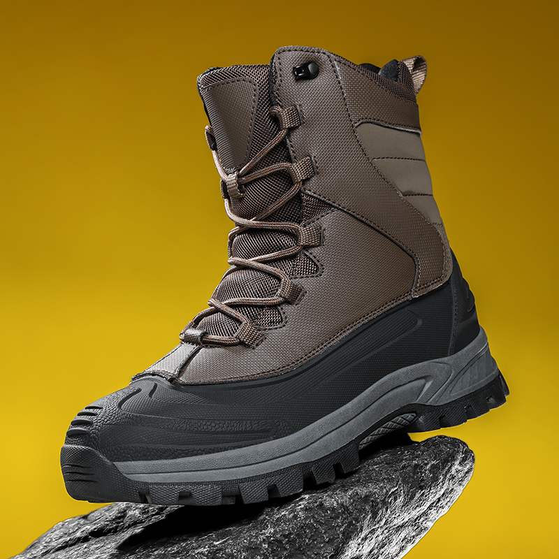 Winter Plush Warm Men Snow Boo - Leather Work Boots ulasan dan harga