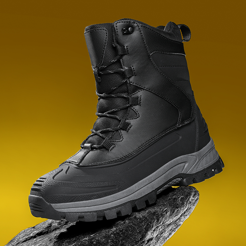 Winter Plush Warm Men Snow Boo - Leather Work Boots ulasan dan harga