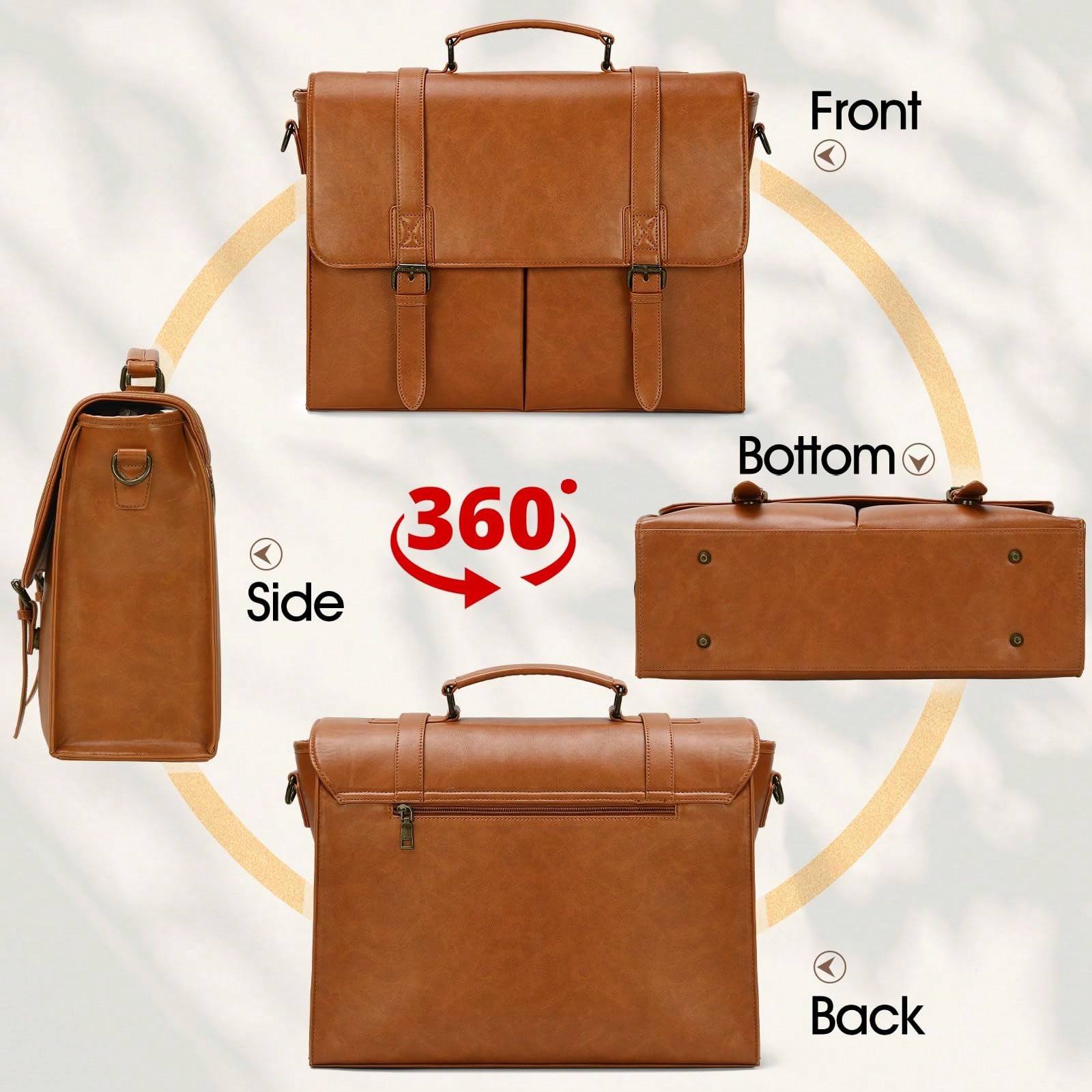 Messenger Bag For Men 15.6 Inc - Leather Work Laptop Bag ulasan dan harga