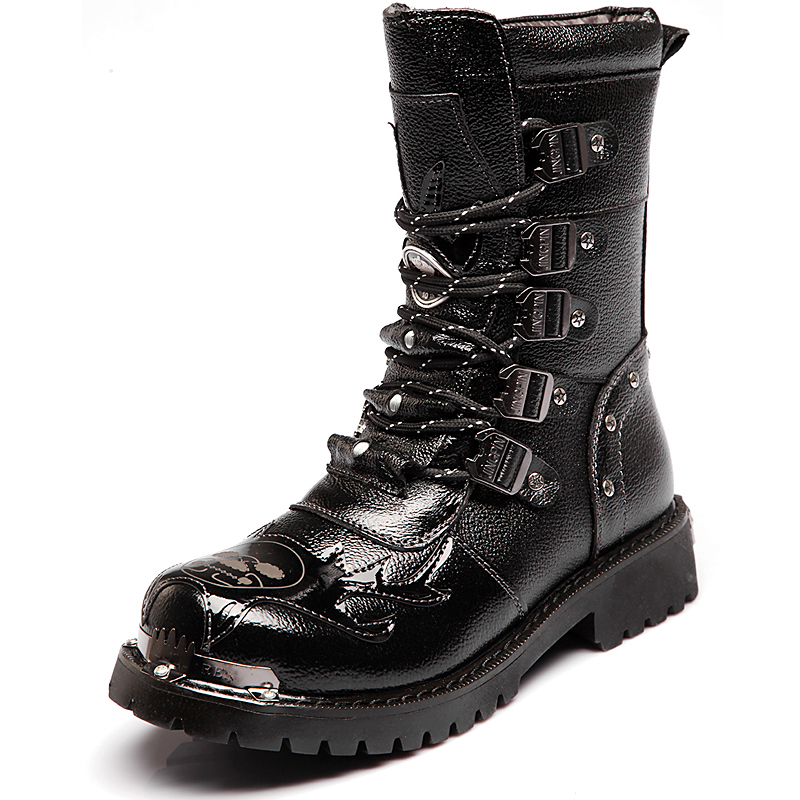 Men's Combat Boots New Winter  - Leatherwork Rivets ulasan dan harga