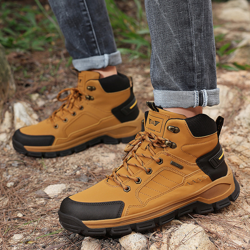New Autumn Men's Boots Fashion - Leather Work Boots ulasan dan harga
