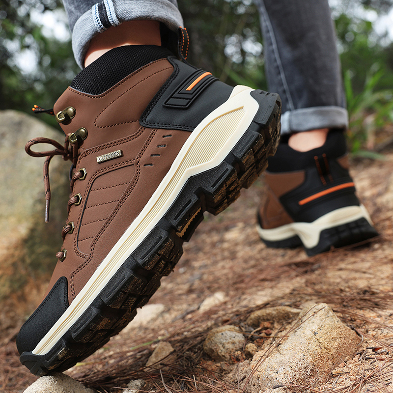 New Autumn Men's Boots Fashion - Leather Work Boots ulasan dan harga