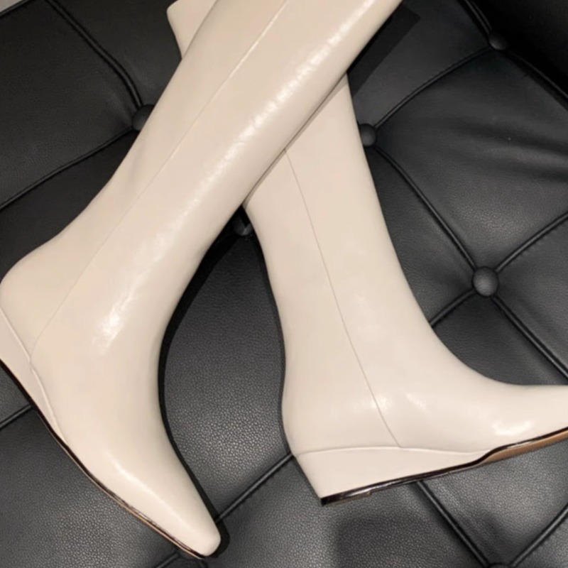 Fashion Knee-High Women's Boot - Leather Work Is ulasan dan harga
