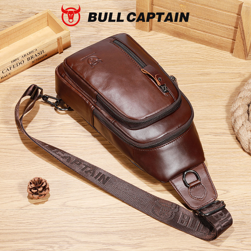 BULLCAPTAIN Genuine Leather Ch - Leather Work Laptop Bag ulasan dan harga