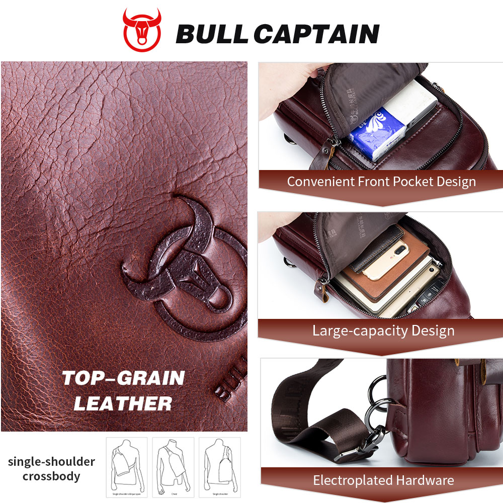 BULLCAPTAIN Genuine Leather Ch - Leather Work Laptop Bag ulasan dan harga