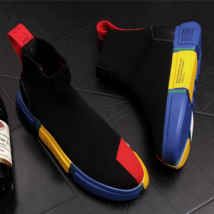 2026 New Men's Black Sock Snea - Leather Work Boots ulasan dan harga