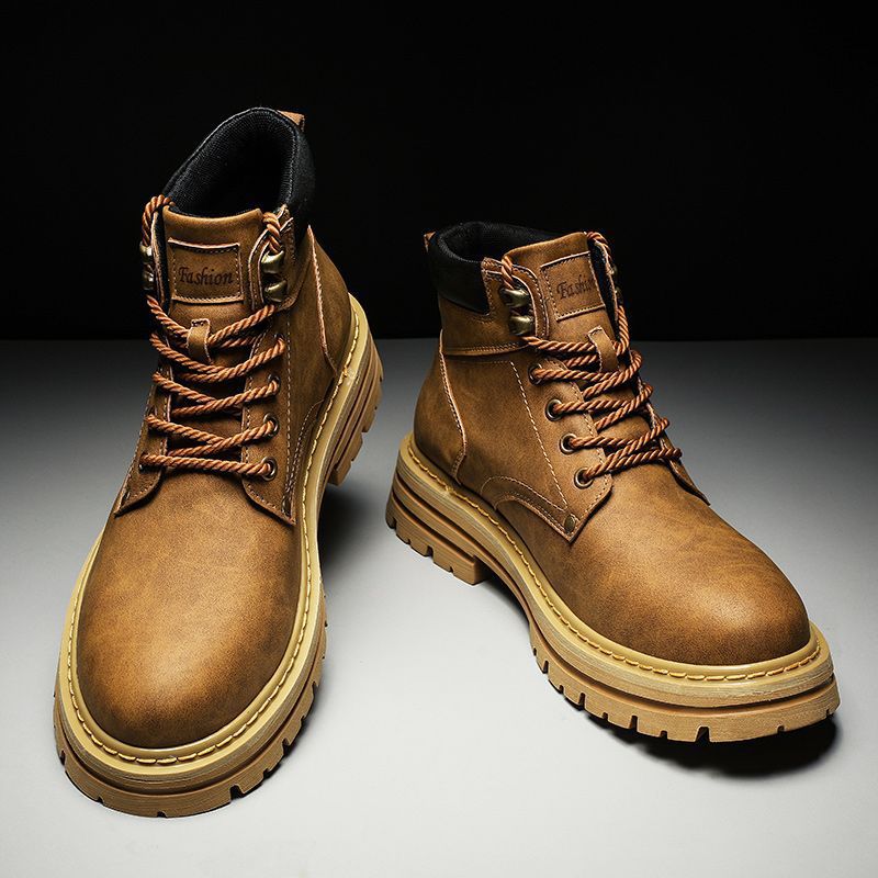 Fashion Men Boots Spring Comfo - Leather Work Boots ulasan dan harga