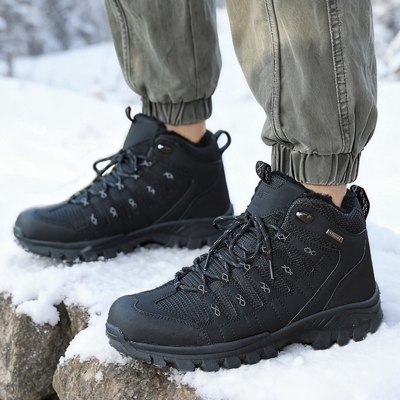 Winter Men's Boots Warm Plush  - Leather Work Boots ulasan dan harga
