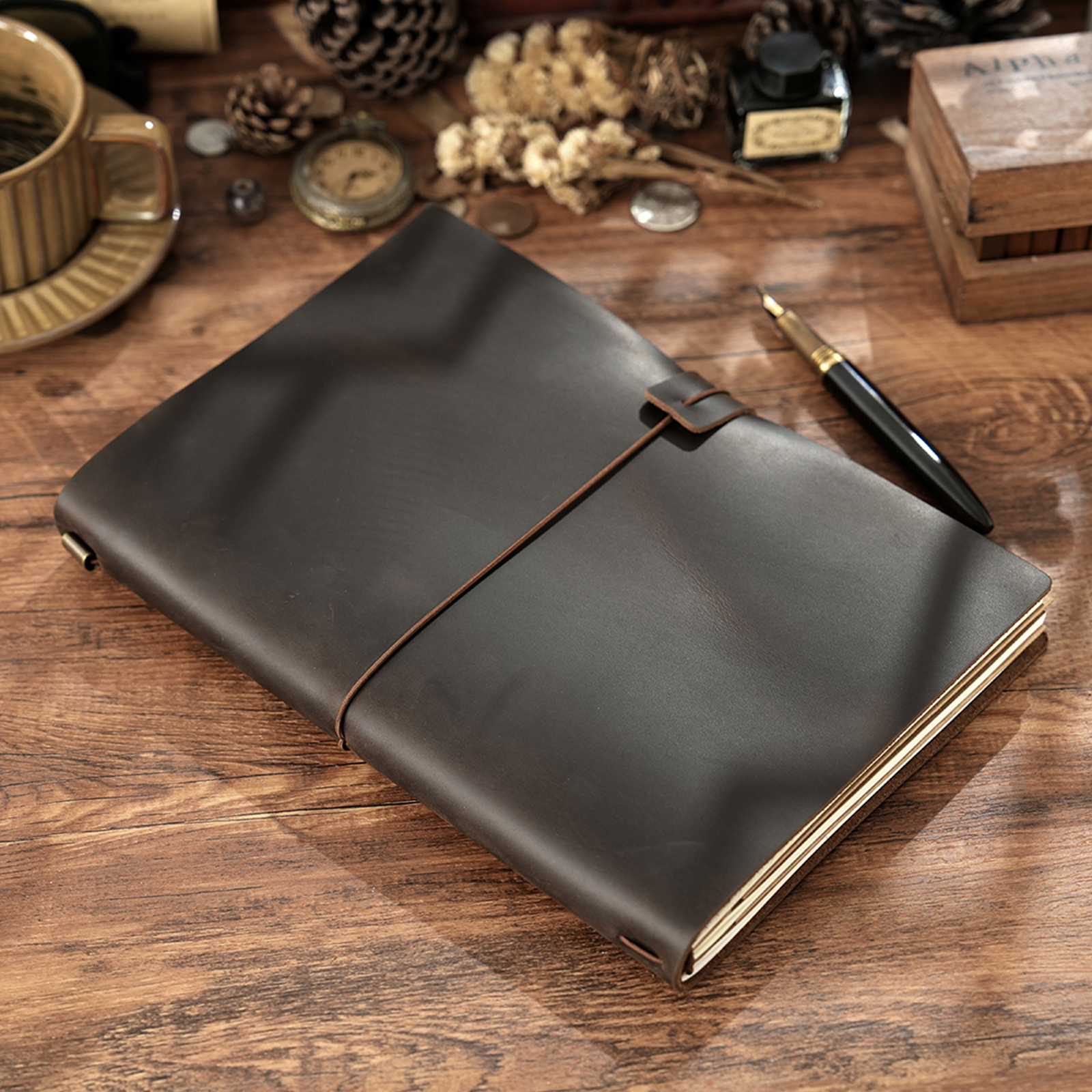 Handmade B5 Genuine Leather Tr - Leather Work Diary ulasan dan harga