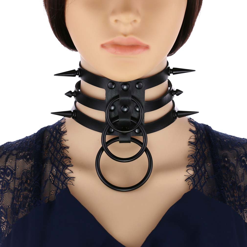 Fashion Women Men Black Rivet  - Leatherwork Rings ulasan dan harga