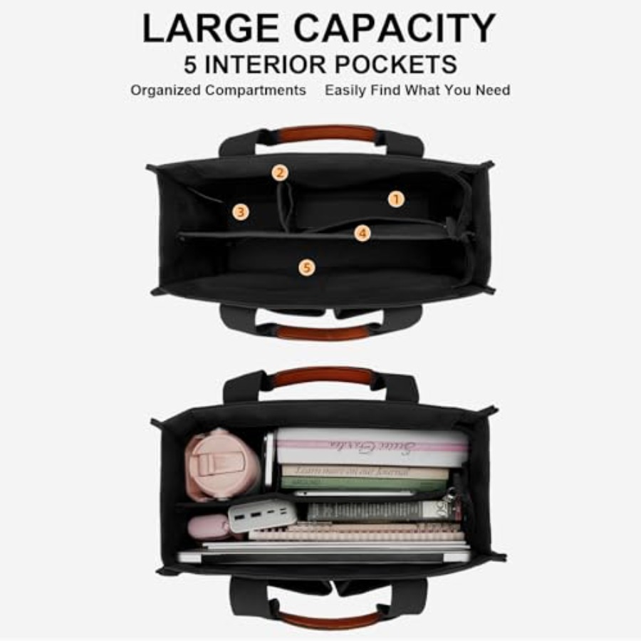 KKXIU Large Canvas Tote Bag fo - Leather Work Bag Women ulasan dan harga