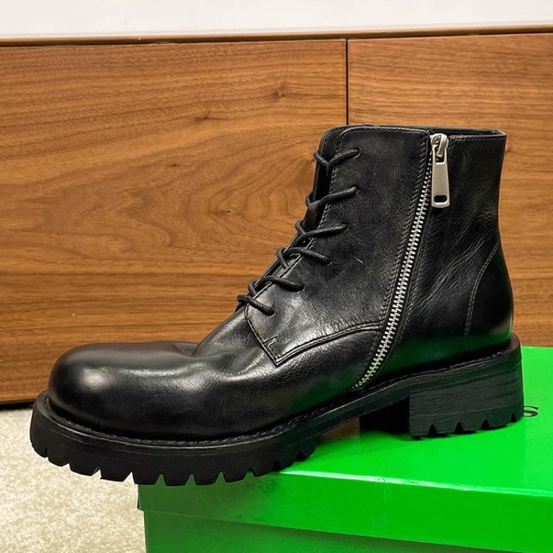British Fashion Men's Ankle Bo - Leather Work Boots ulasan dan harga