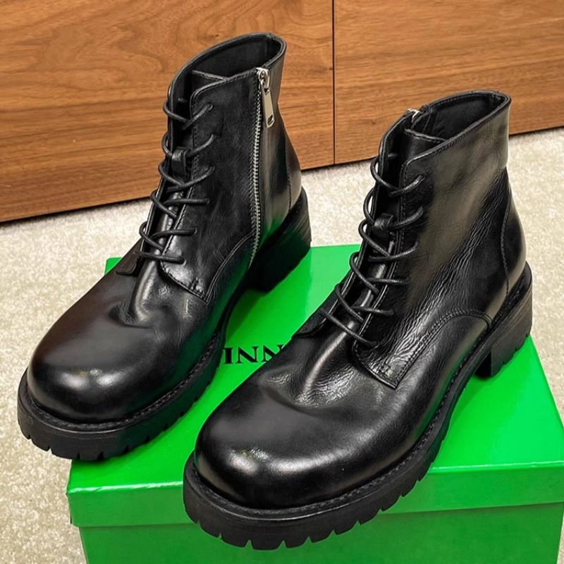 British Fashion Men's Ankle Bo - Leather Work Boots ulasan dan harga