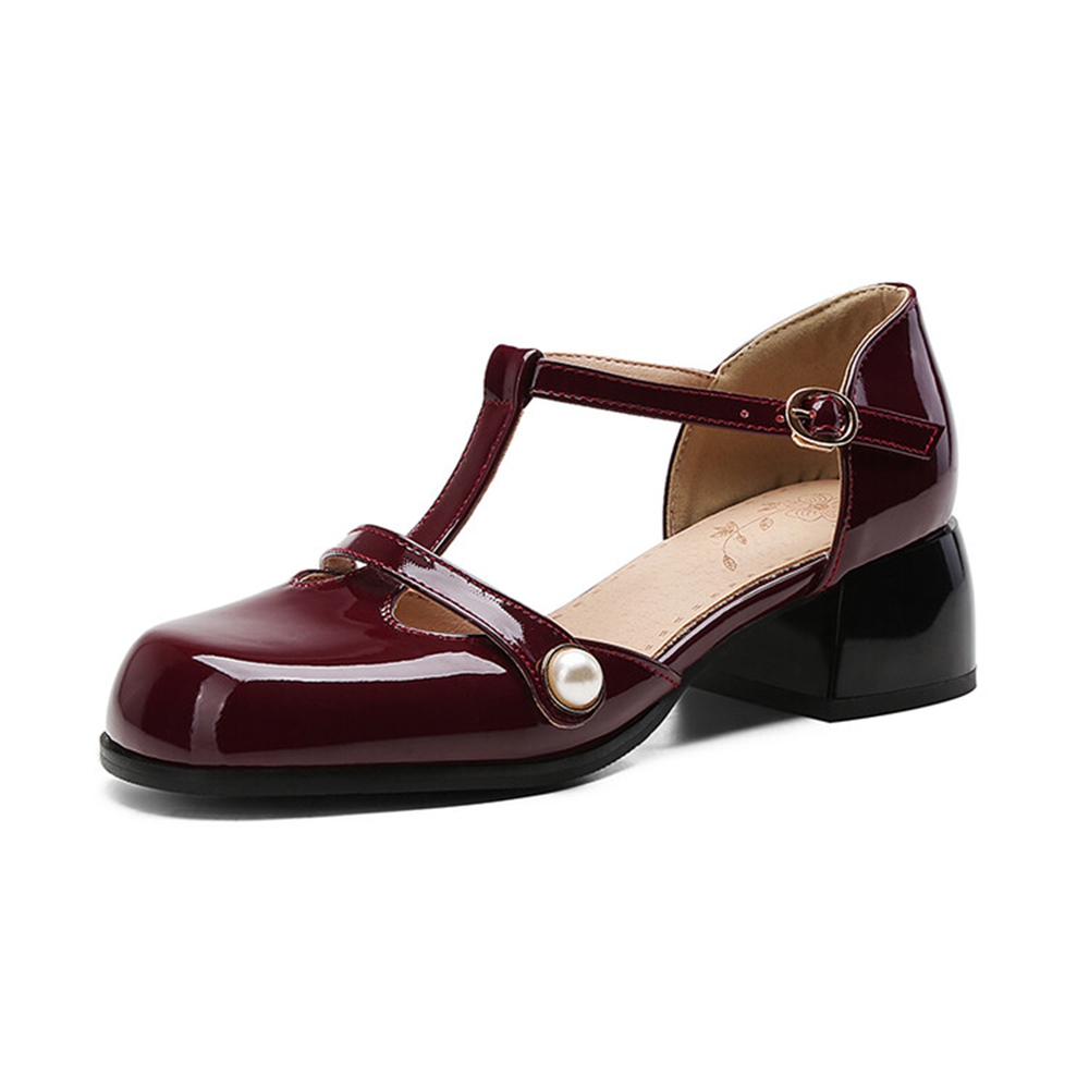 Thick High Heels Sandals Women - Leather Work Is ulasan dan harga