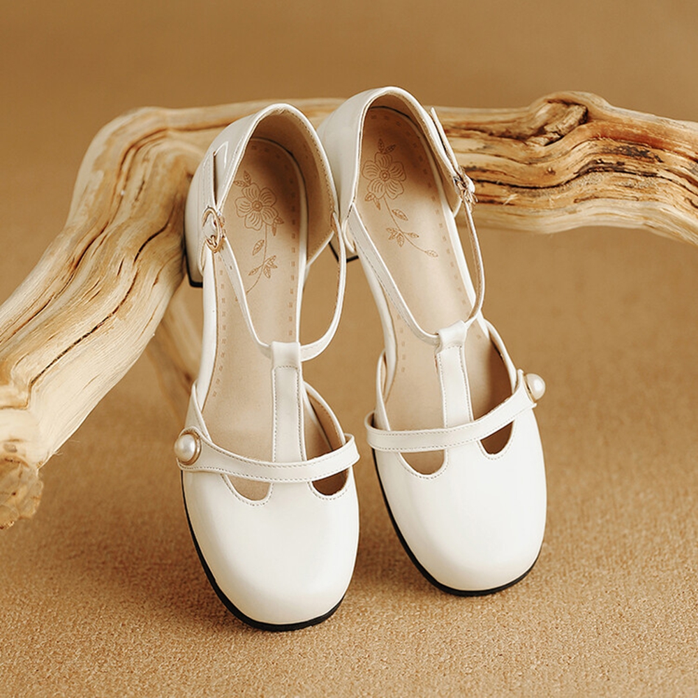 Thick High Heels Sandals Women - Leather Work Is ulasan dan harga