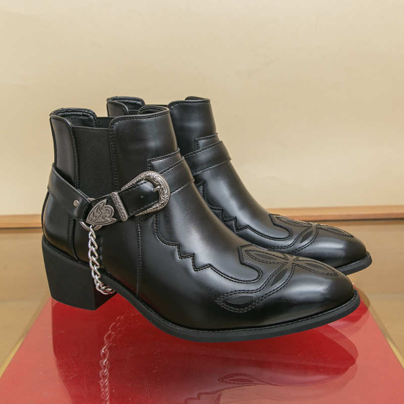 Men's Pointed Toe Ankle Boots  - Leather Work Boots ulasan dan harga
