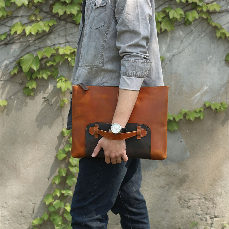 Vintage handmade genuine leath - Leather Work Laptop Bag ulasan dan harga