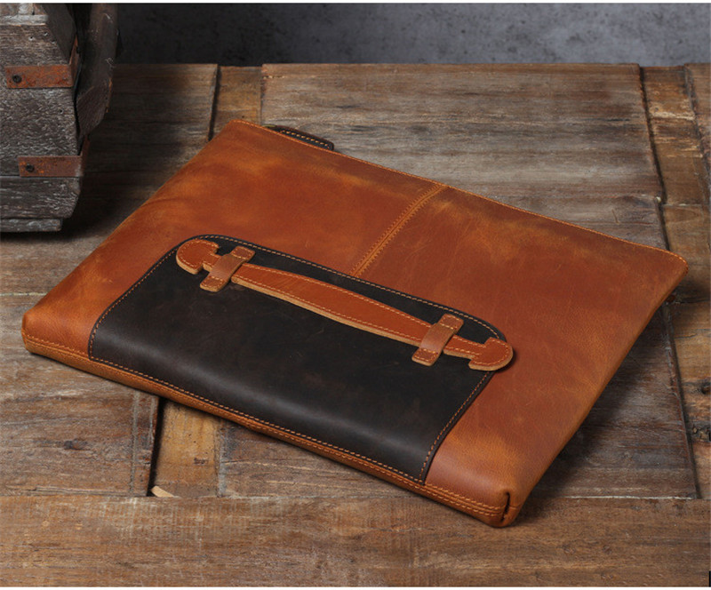Vintage handmade genuine leath - Leather Work Laptop Bag ulasan dan harga