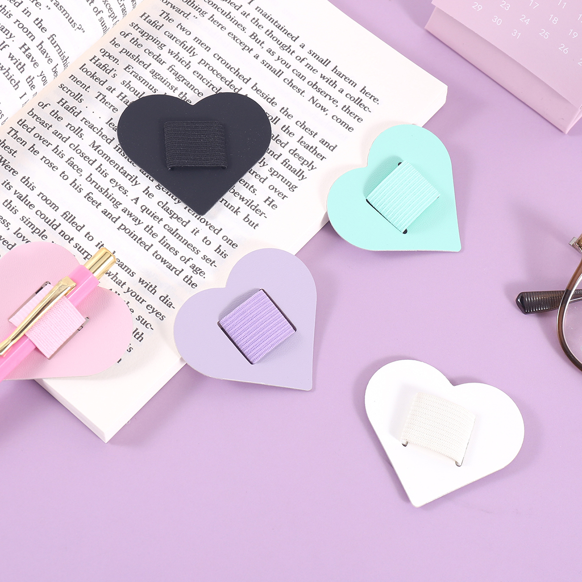Self-Adhesive Heart Pen Clip H - Leather Work Diary ulasan dan harga