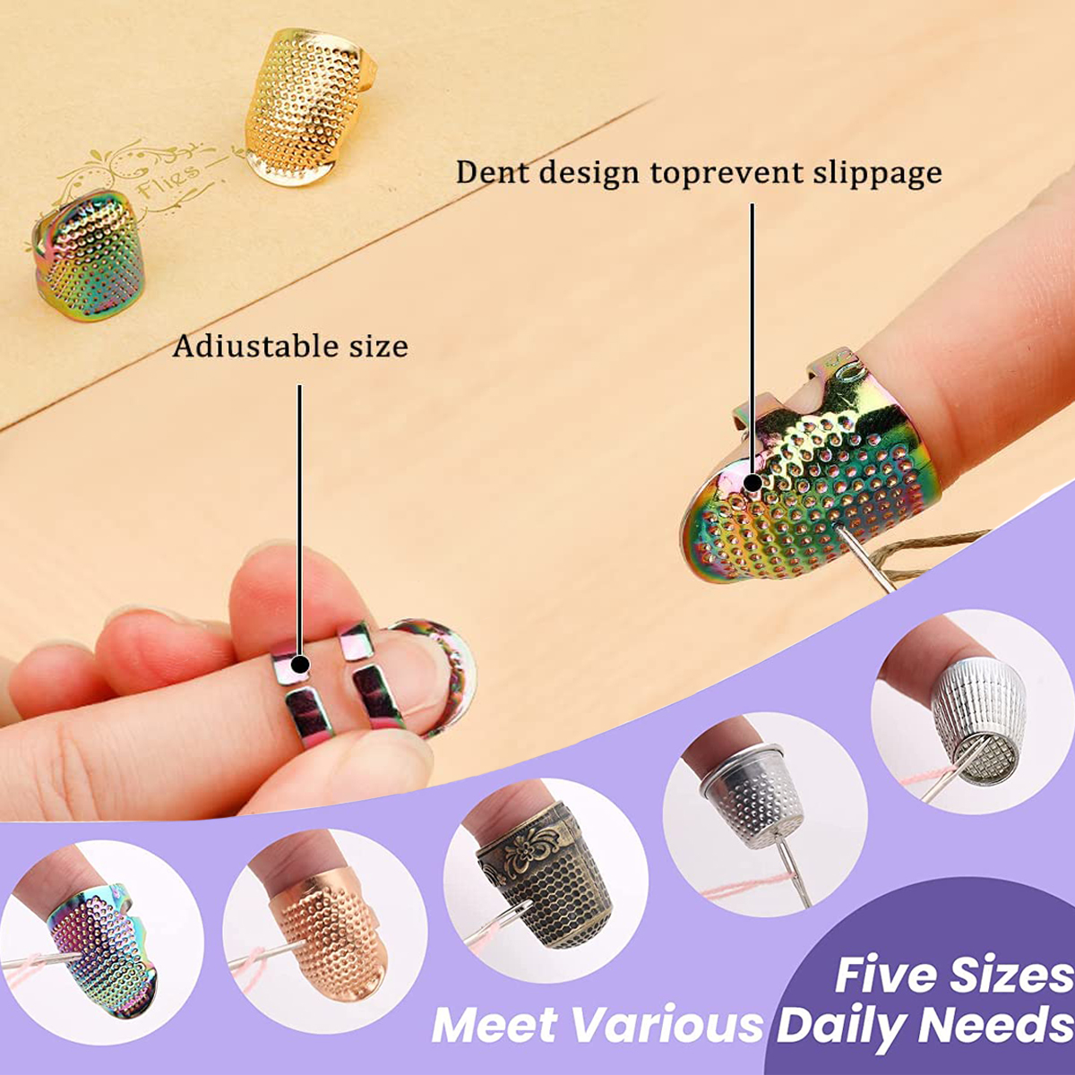Hand-Working Sewing Thimble Me - Leatherwork Rings ulasan dan harga